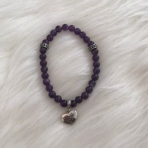Purple bead bracelet